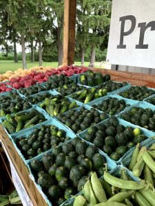 Fresh and local vegetables at Peters Produce fruit and vegetable farm in Aylmer, Ontario.