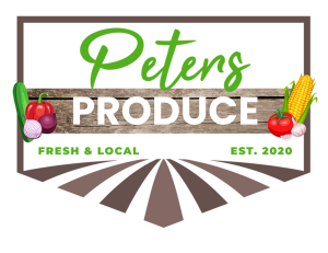 The logo for Peters Produce fruit and vegetable farm in Aylmer, Ontario.